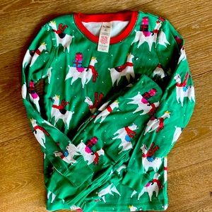 Mini Boden size 8 Christmas llama pj set